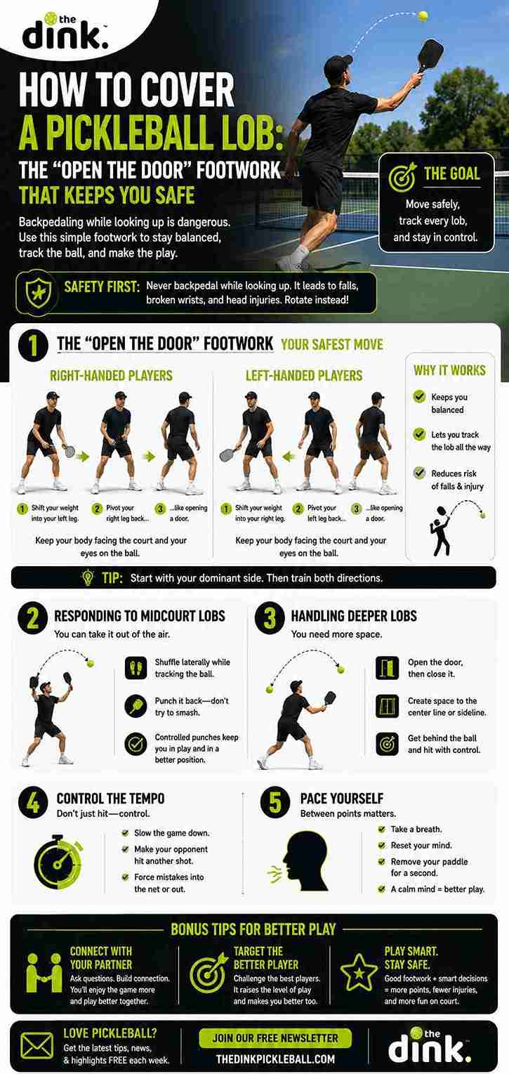 Master the 'Open Door' Move: Safe Pickleball Lob Defense