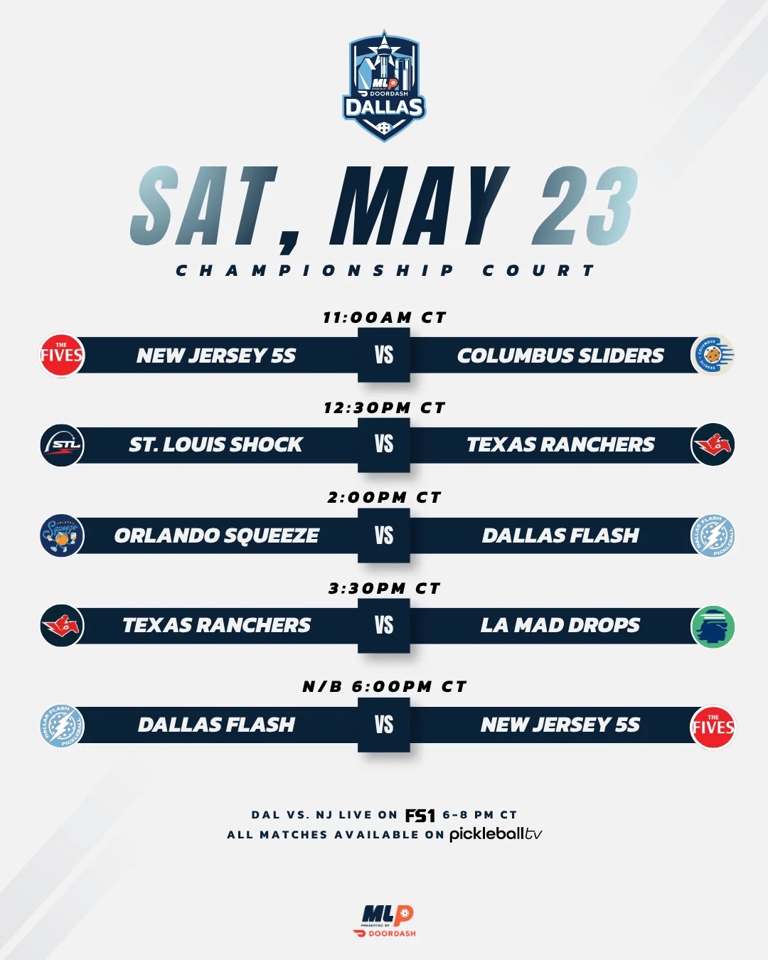 MLP Dallas 2026 Order of Play: Championship Action Begins Friday