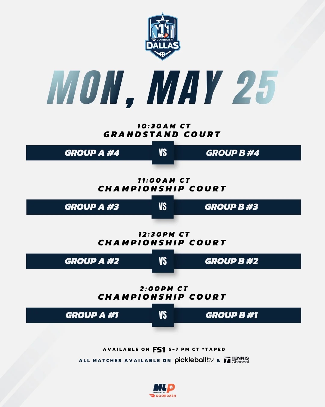 MLP Dallas 2026 Order of Play: Championship Action Begins Friday