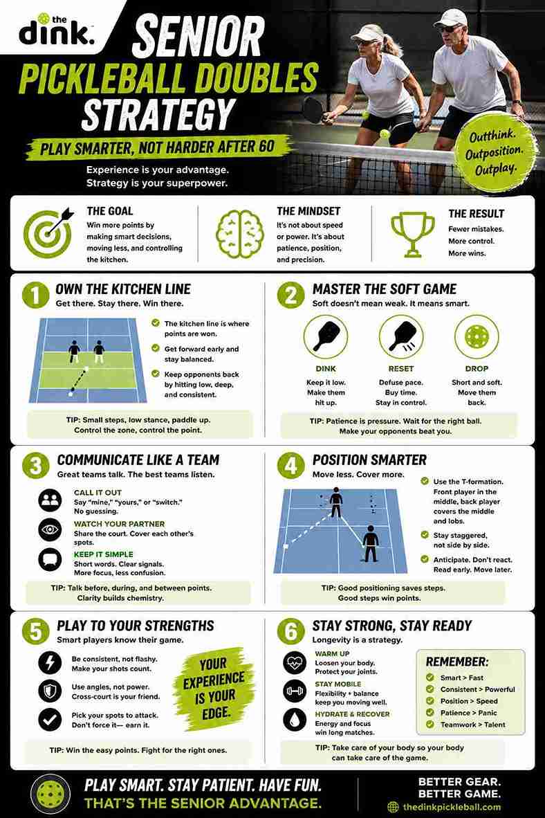 60+ Pickleball Doubles: Outsmart Younger Players