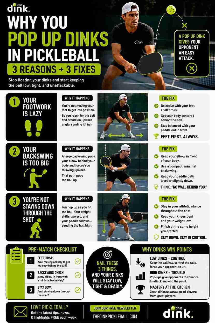3 Proven Fixes to Stop Popping Up Dinks in Pickleball